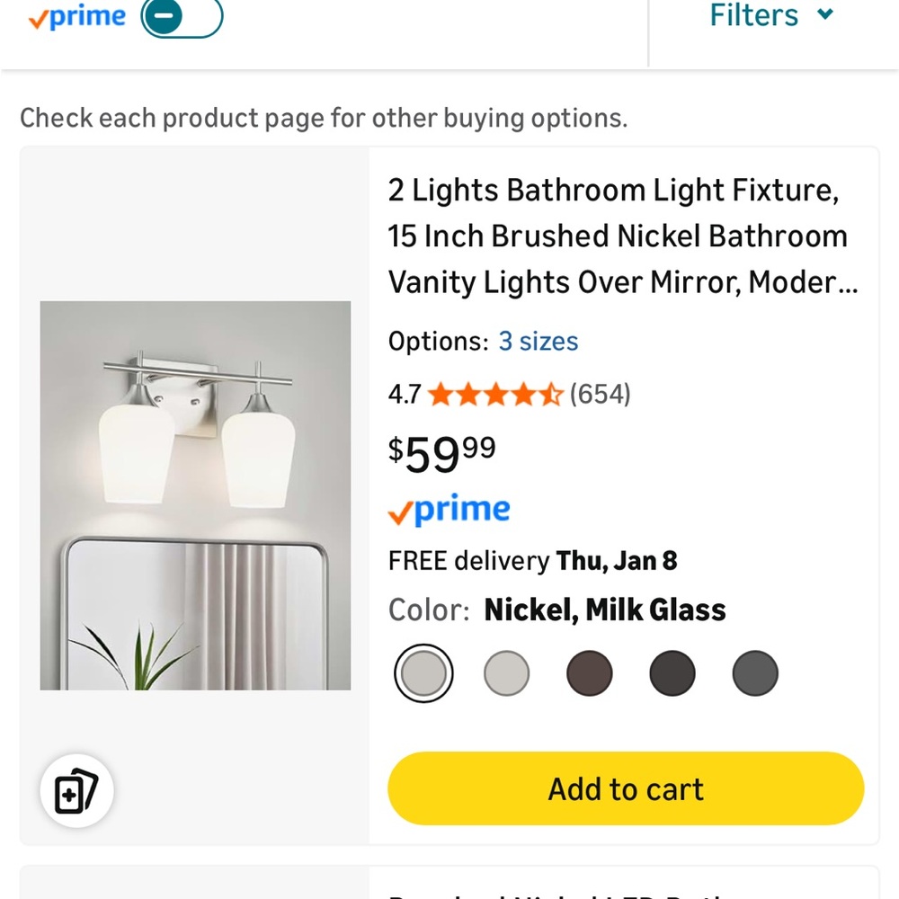 Modern White and Silver Bathroom Vanity Light. Home decor. - Picture 11 of 11